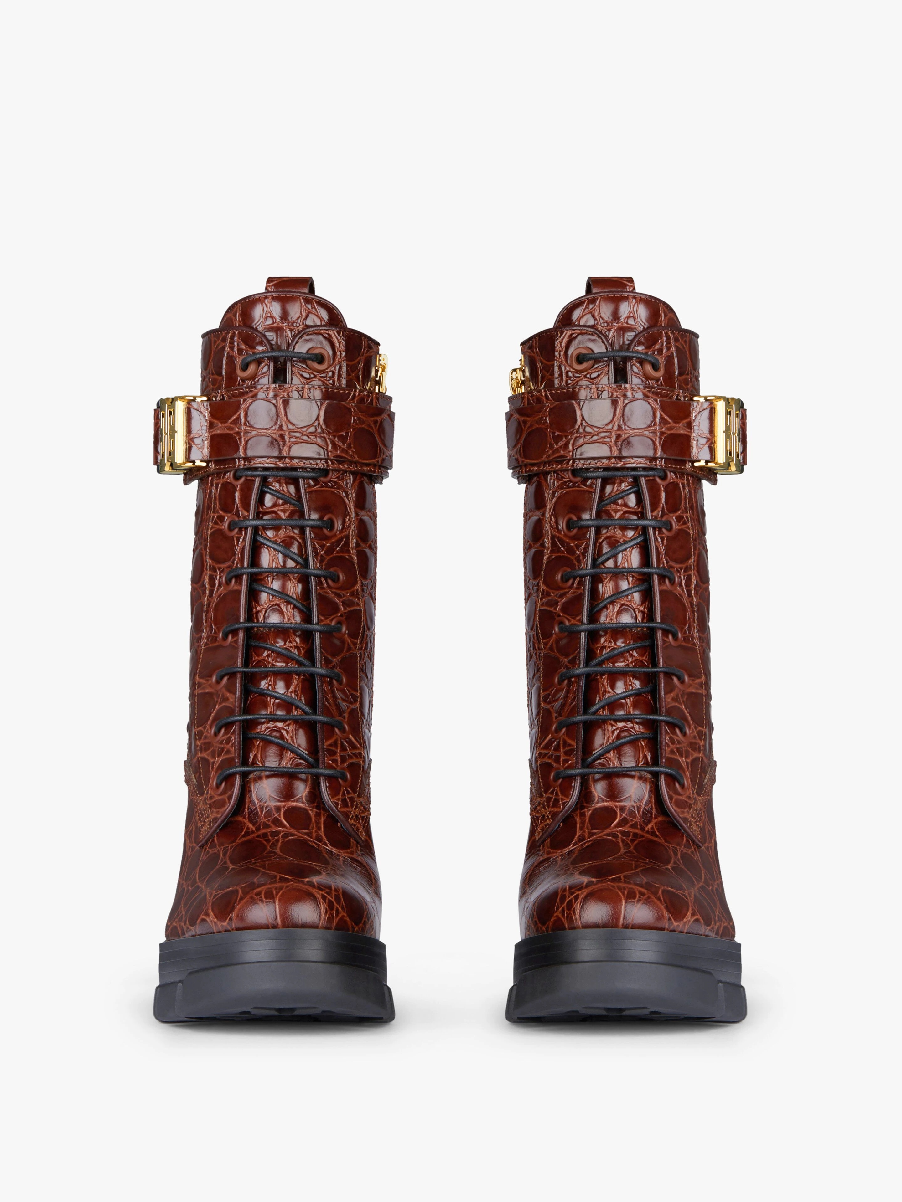 TERRA BOOTS IN CROCODILE EFFECT LEATHER - 2