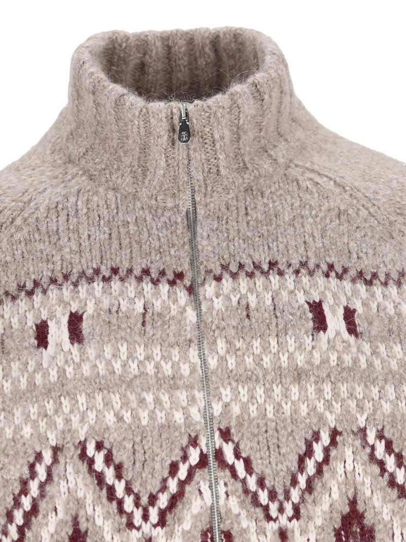 high-neck patterned cardigan 4