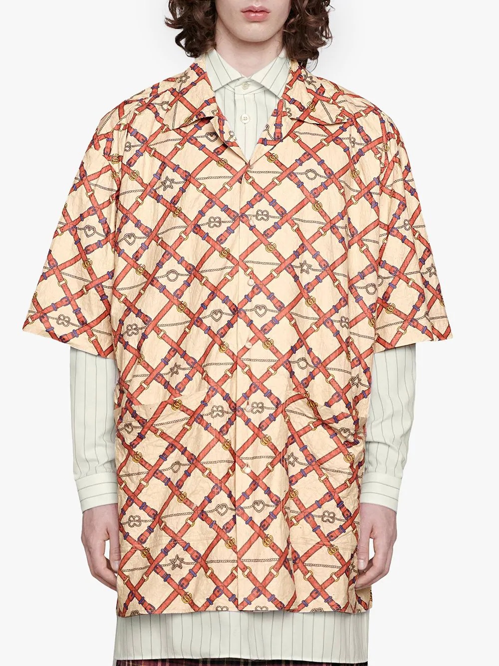 oversized bowling print shirt - 3