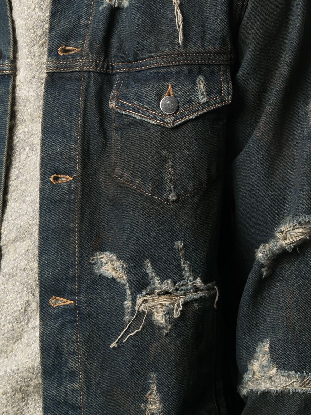 Trucker distressed denim jacket - 5