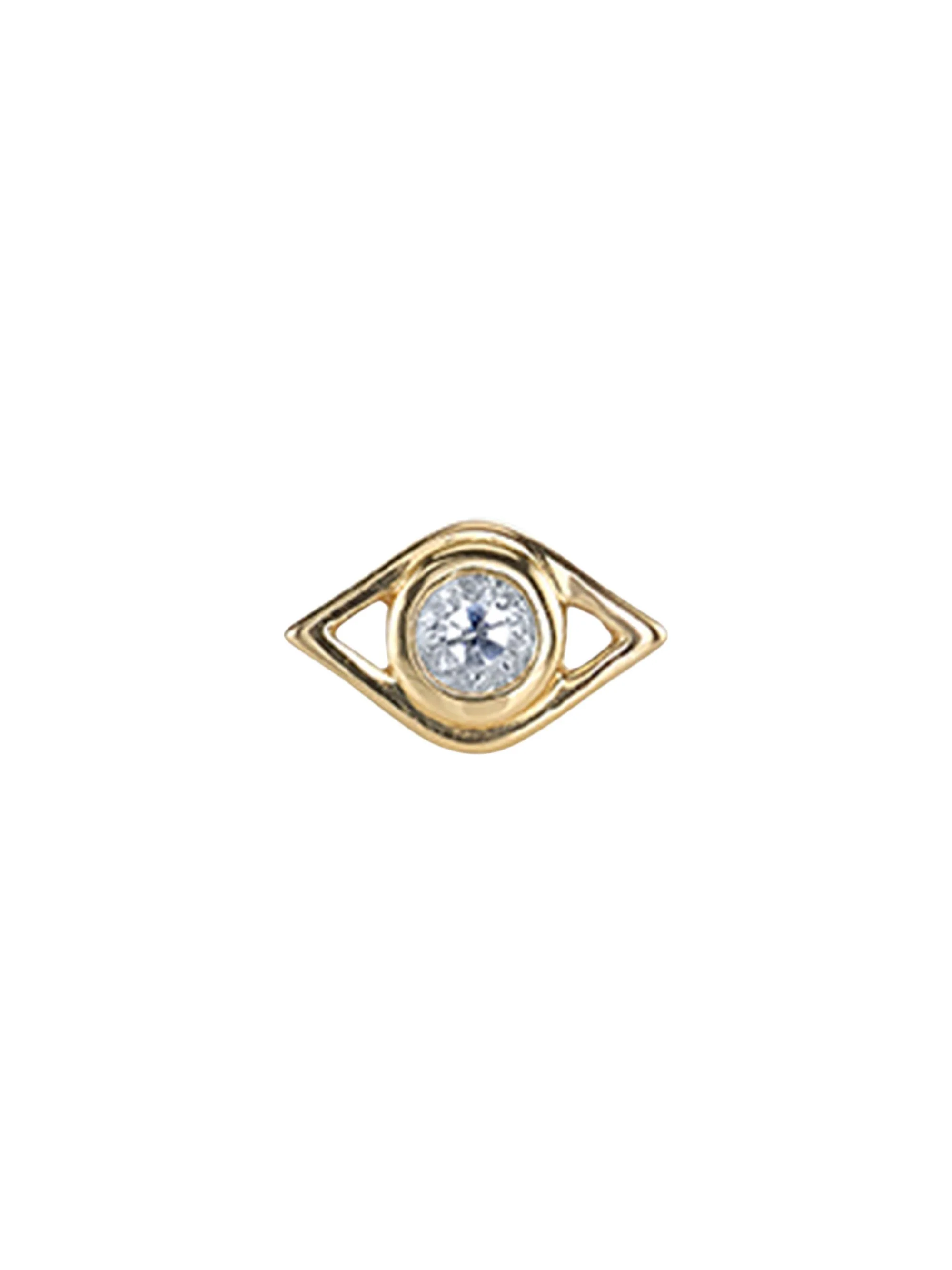 Women's 14K Yellow Gold & 0.03 TCW Diamond Evil Eye Stud Earring - Gold - 1
