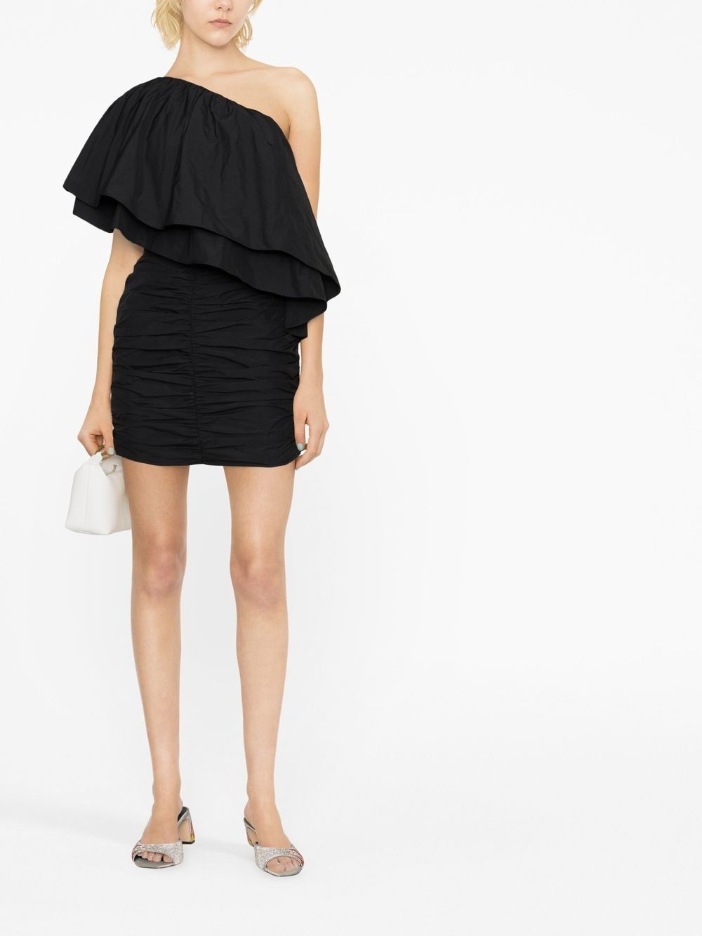 Taft pleated one-shoulder minidress - 2