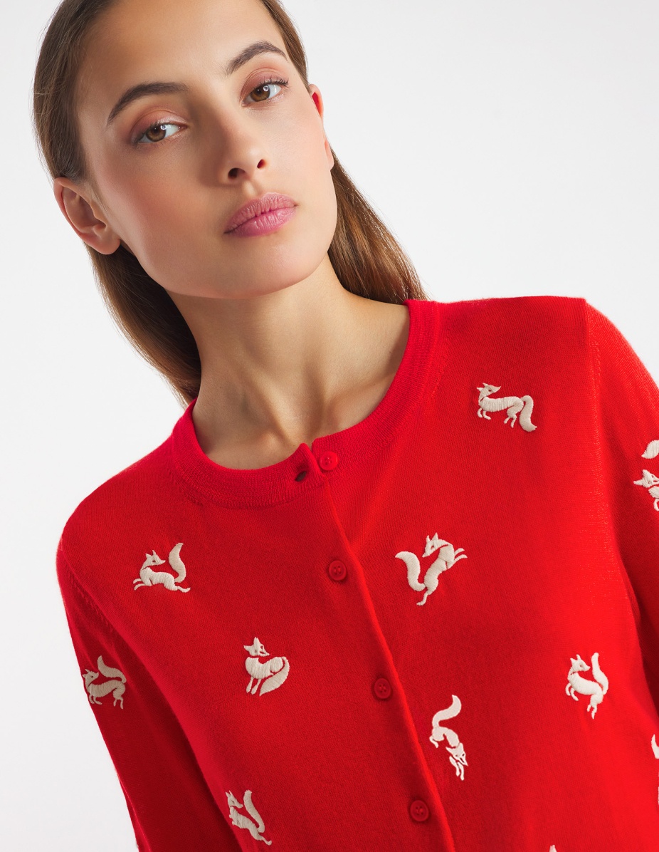 FANCY FOX EMBROIDERED CARDIGAN - 4