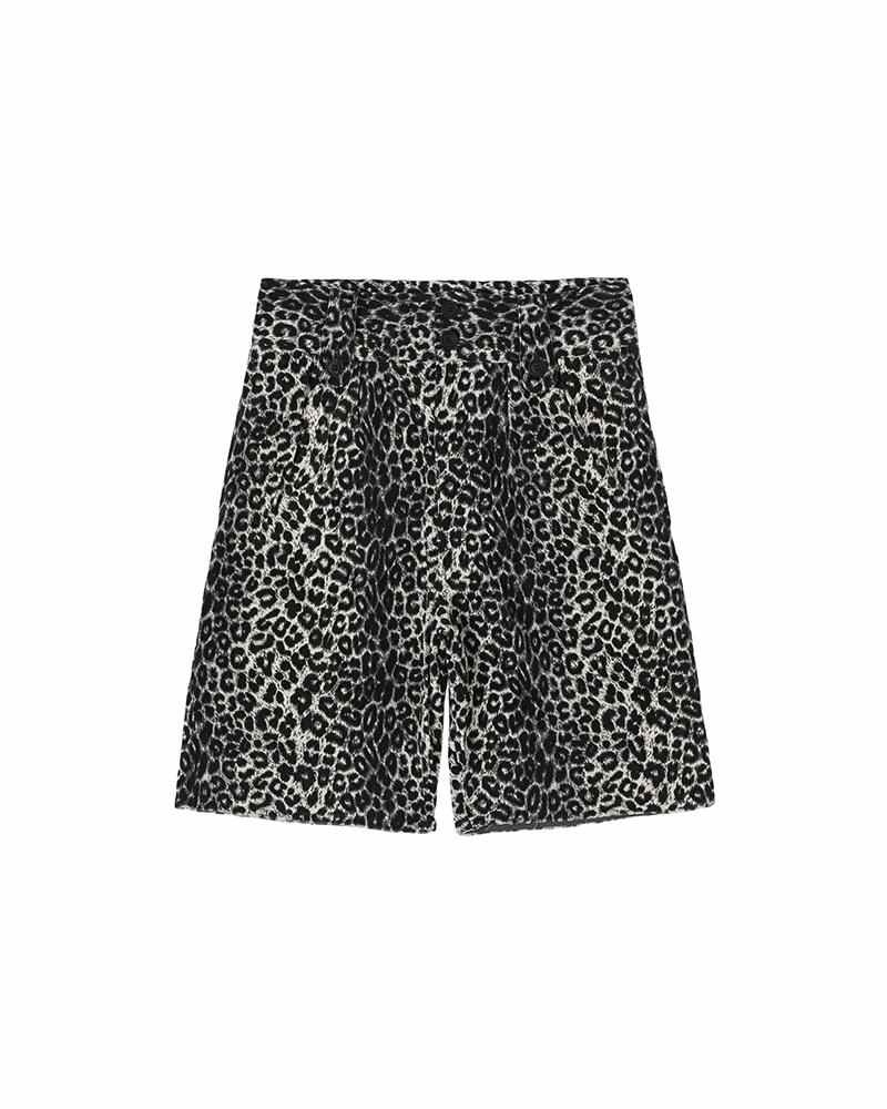 CORONEL SHORTS LEOPARD GREY - 1