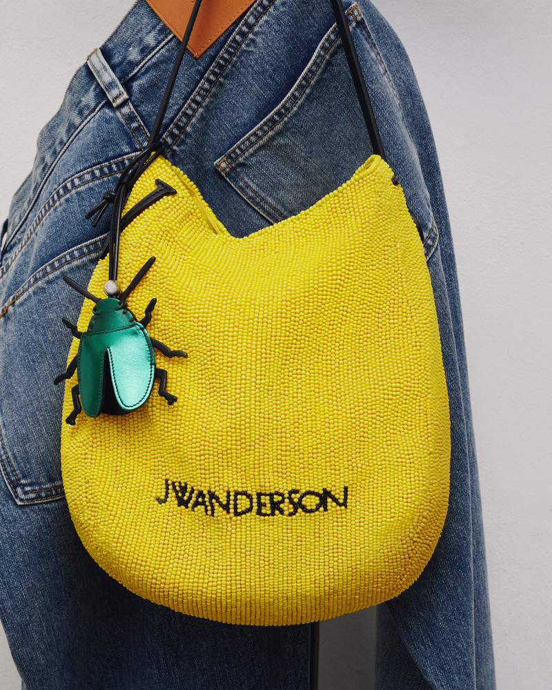 SMALL BEADED BULB BAG IN YELLOW 1
