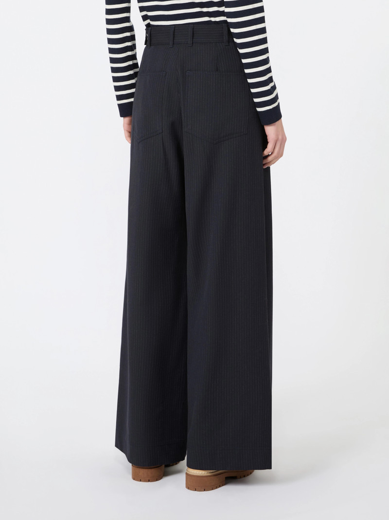 BRAVO Wool and cotton gabardine trousers - NAVY 4