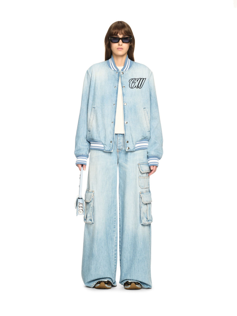 Off-White Light Blue Denim Wide-leg Cargo Pants outlook