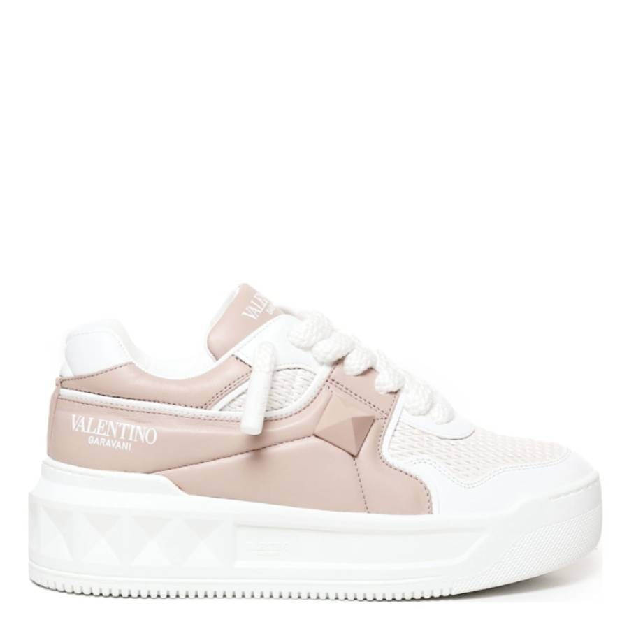 Valentino Two-Tone Leather One Stud XL Sneakers - 1