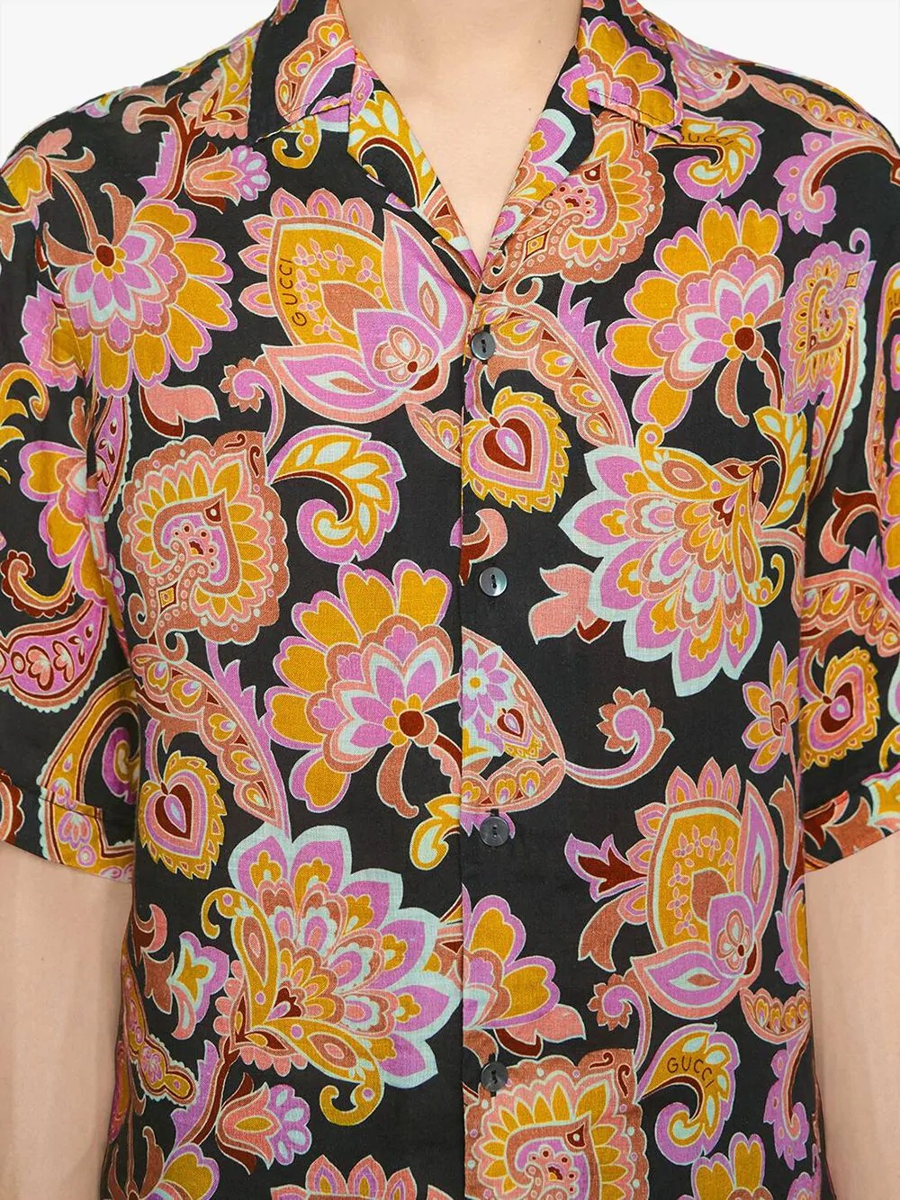 paisley-print short-sleeved shirt - 4