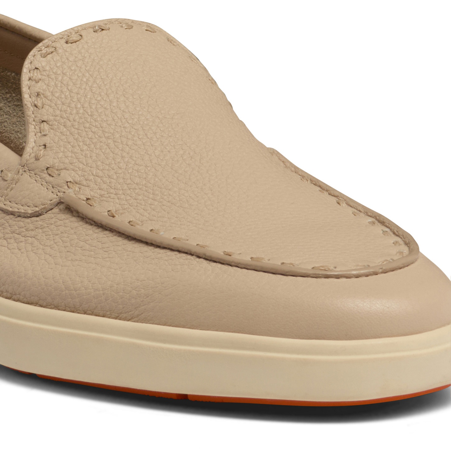 Women's pink tumbled leather loafer - 6