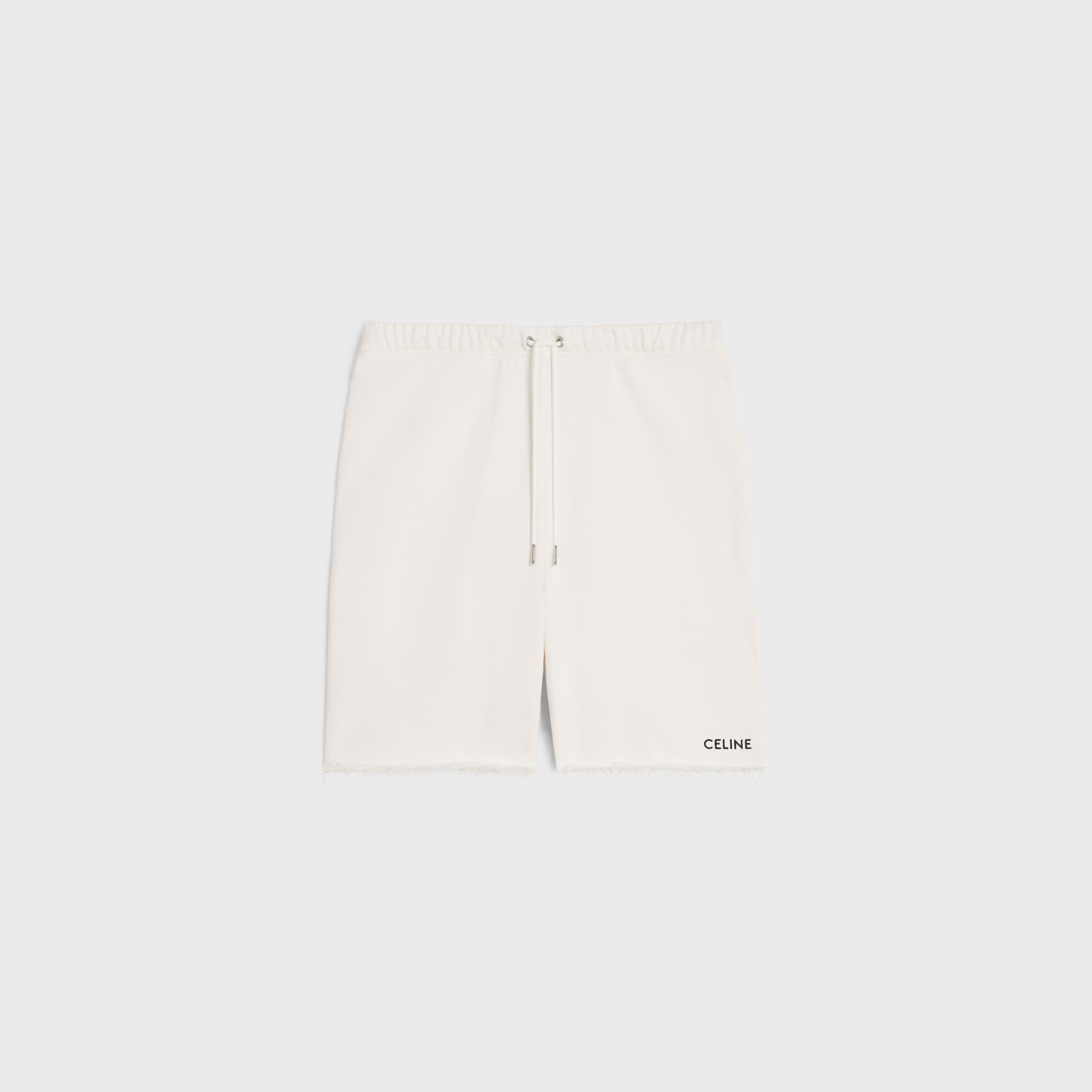 CELINE celine embroidered shorts in cotton fleece | REVERSIBLE