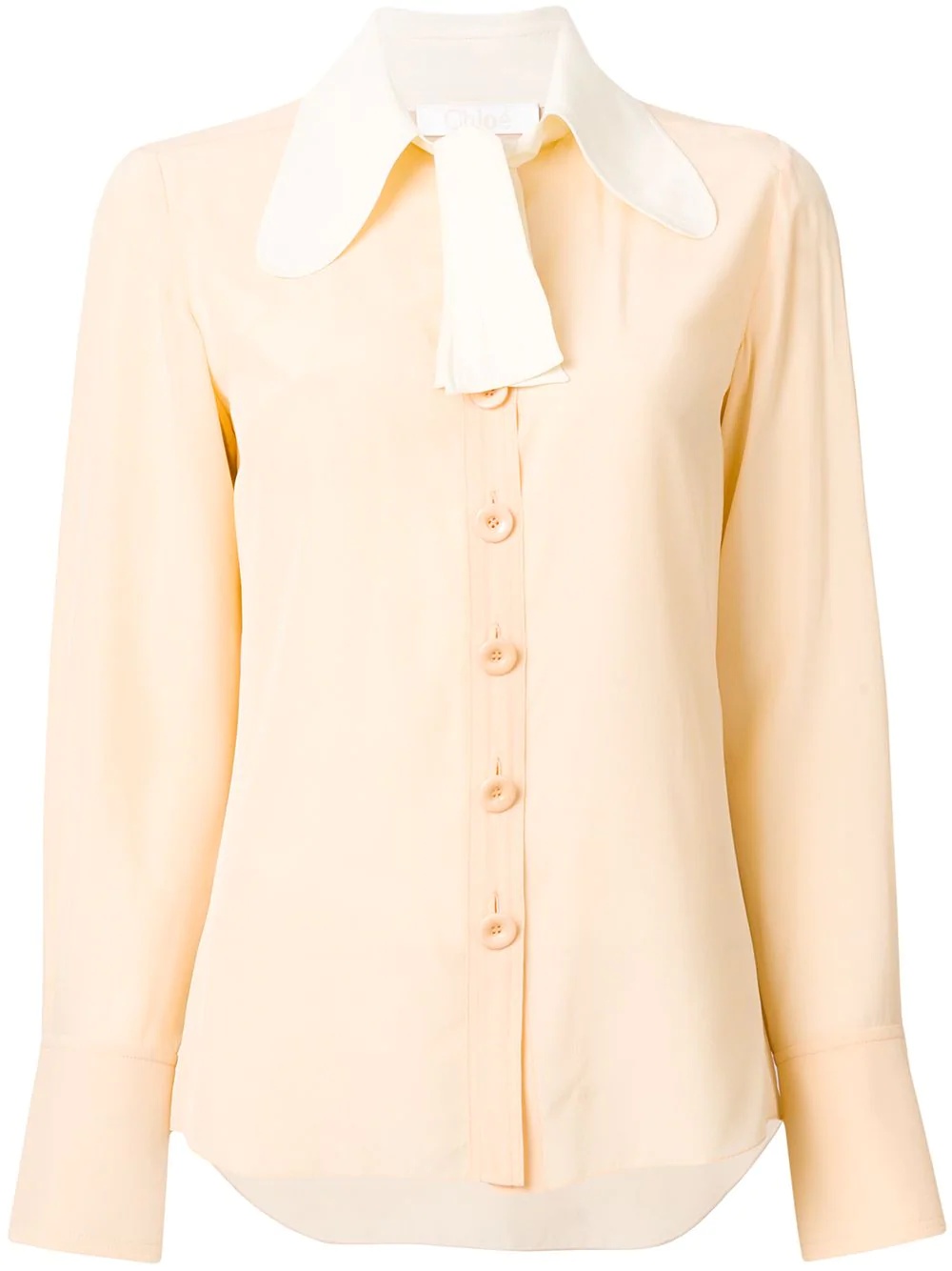 contrast collar blouse - 1