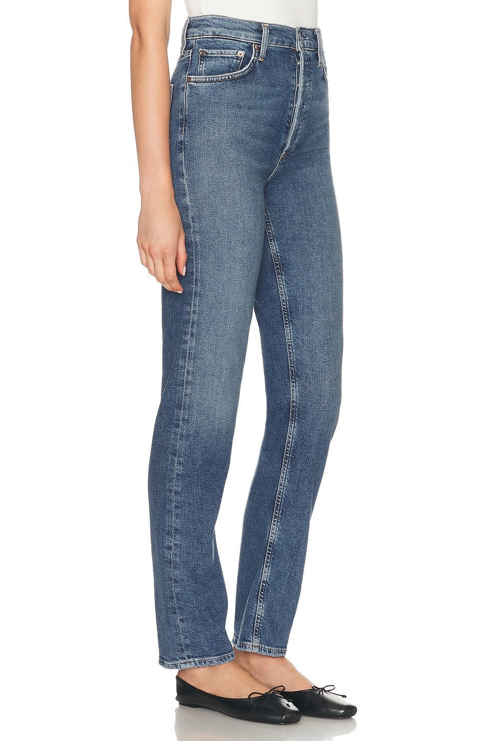 90s Pinch Waist Long High Rise Straight Jeans - 2