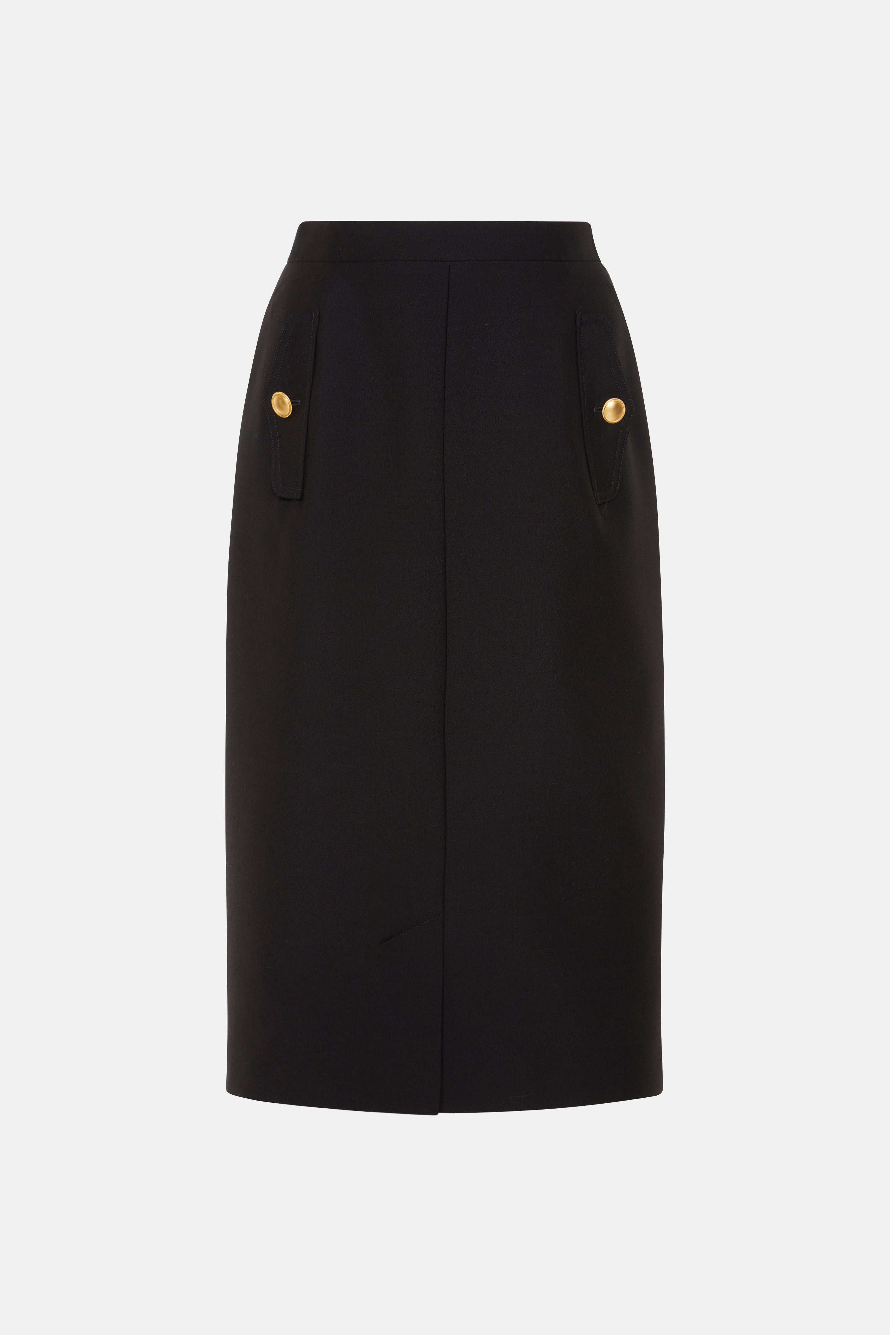 WOOL SATIN SKIRT - 1