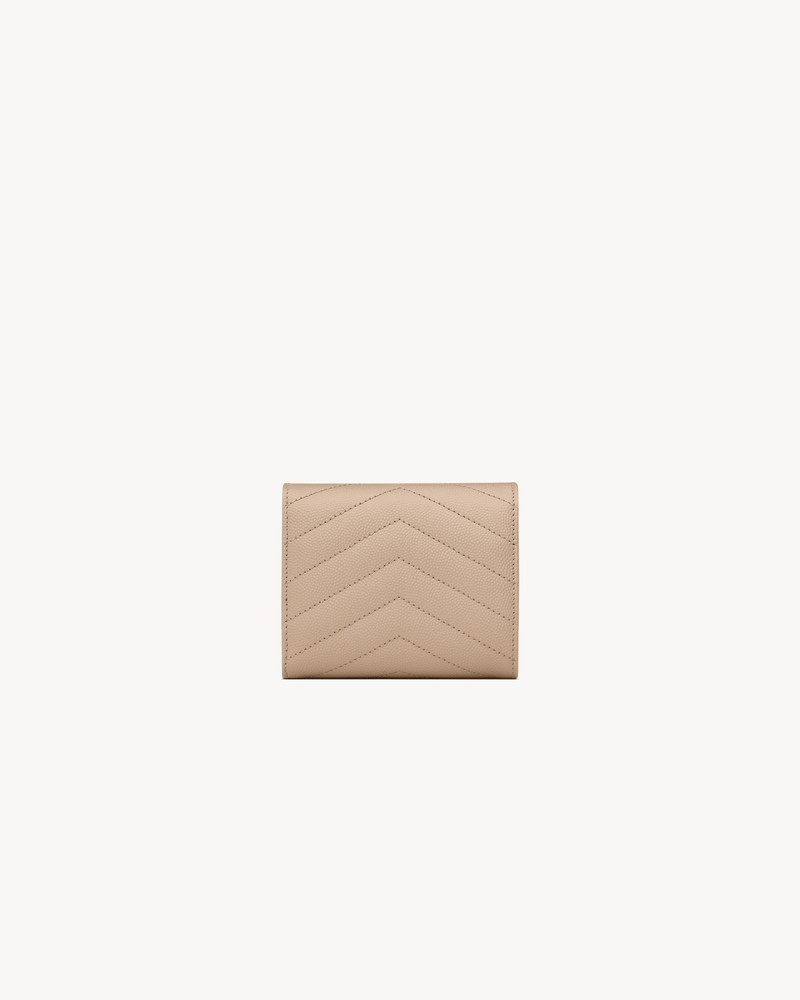 SAINT LAURENT CASSANDRE MATELASSÉ MULTI-FOLDED WALLET IN GRAIN DE POUDRE LEATHER outlook