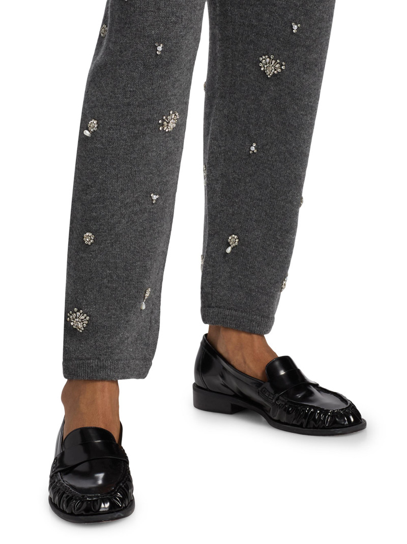 Women's Kandace Embellished Wool-Cashmere Joggers - Charcoal Grey 6