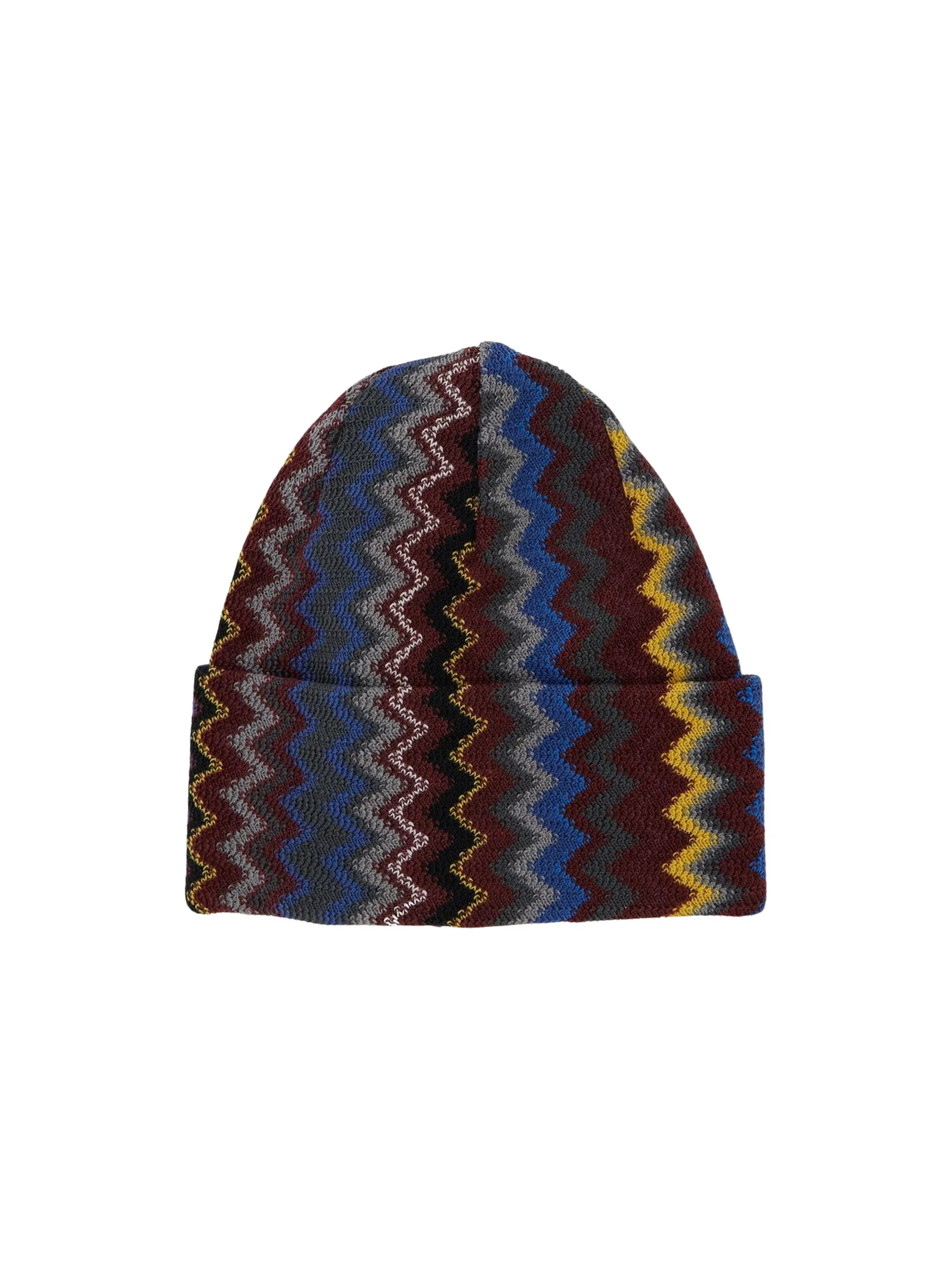 Zig Zag Knitted Beanie - 1