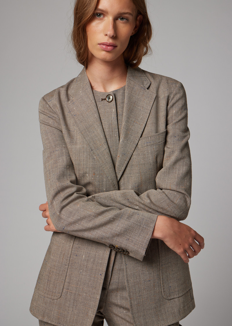 Women's Unlined Brown Flecked Tweed Three-Piece Suit 3