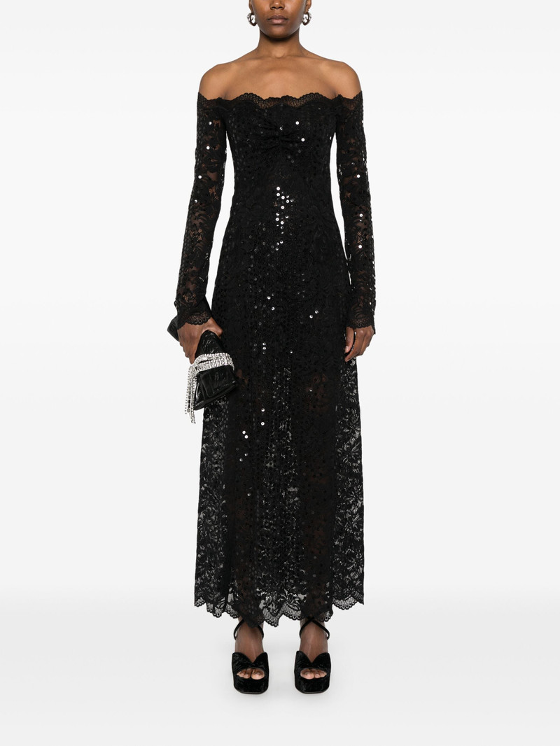 Sequin-embroidered Lace Maxi Dress 4