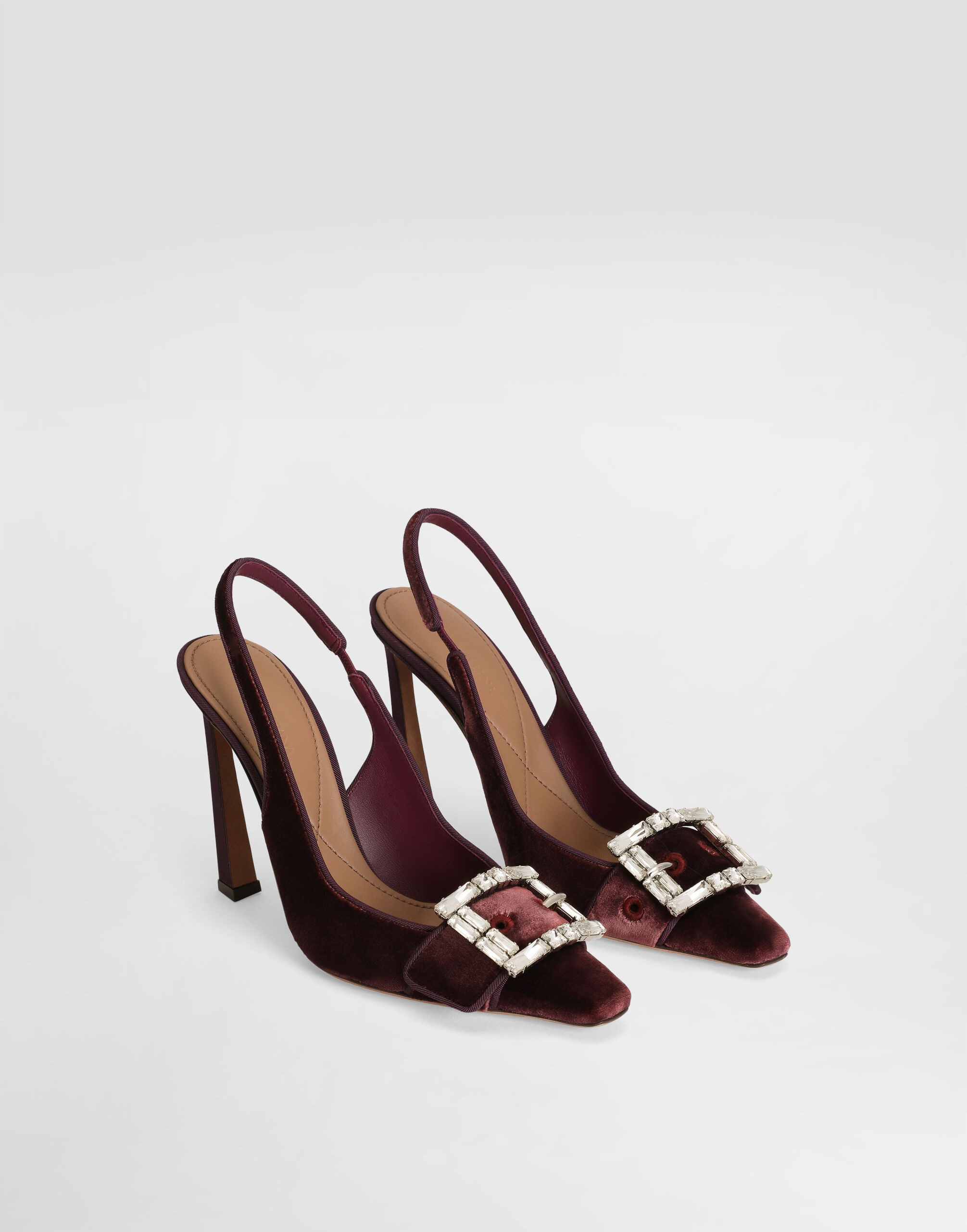 Velvet slingbacks with bejeweled buckle - 2