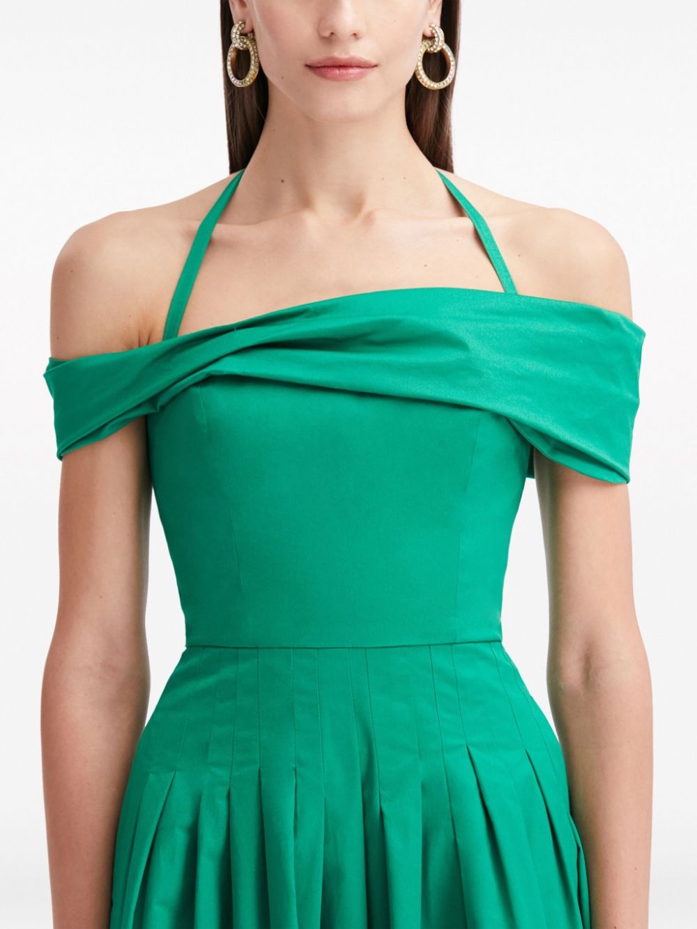 off-shoulder halterneck midi dress - 5