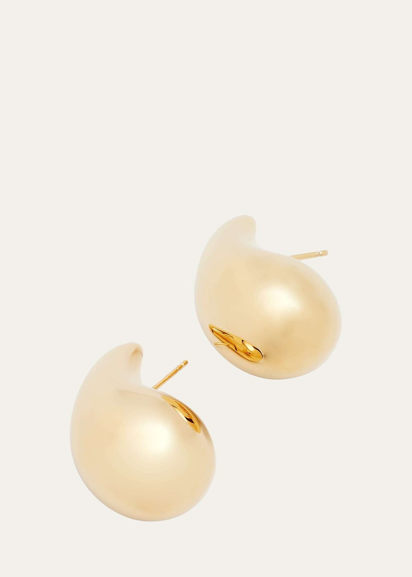 Drop-Shaped Earrings, Gold - 3