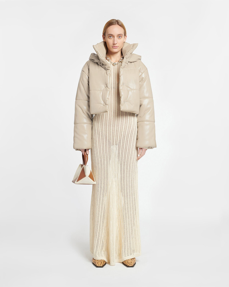 Cropped Okobor™ Alt-Leather Puffer Jacket 3