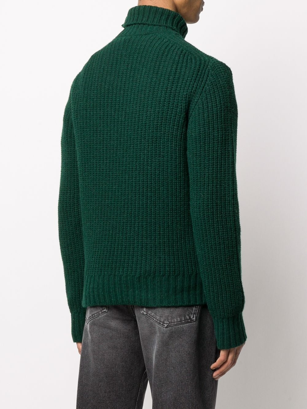 funnel neck ribbed jumper - 4