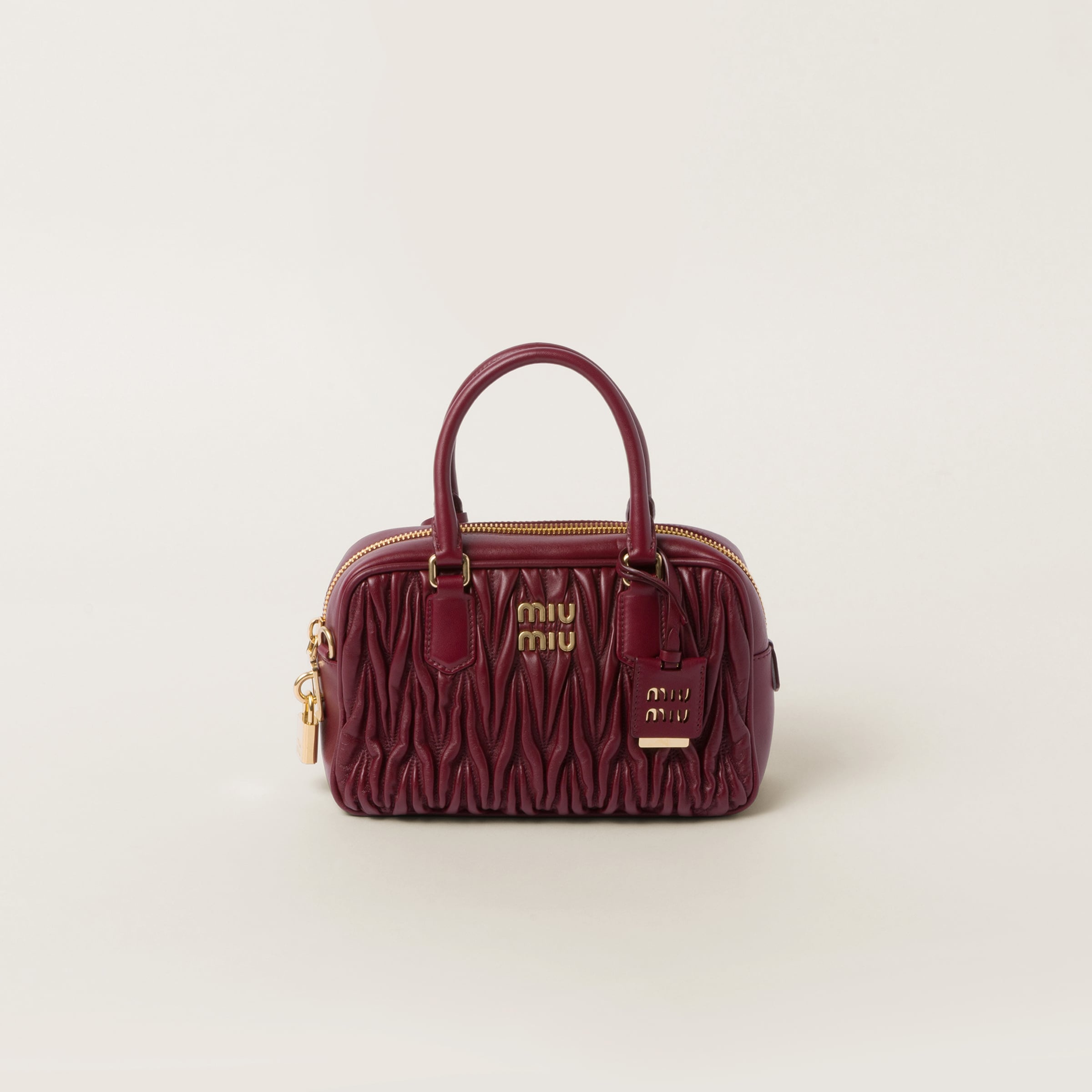ハンドバッグ MIU MIU 5BB169_2BBLAVENTURE NAPPA LEATHER TOP HANDLE BAG Briarwood Aventure Nappa Leather Top-handle Bag | Miu Miu