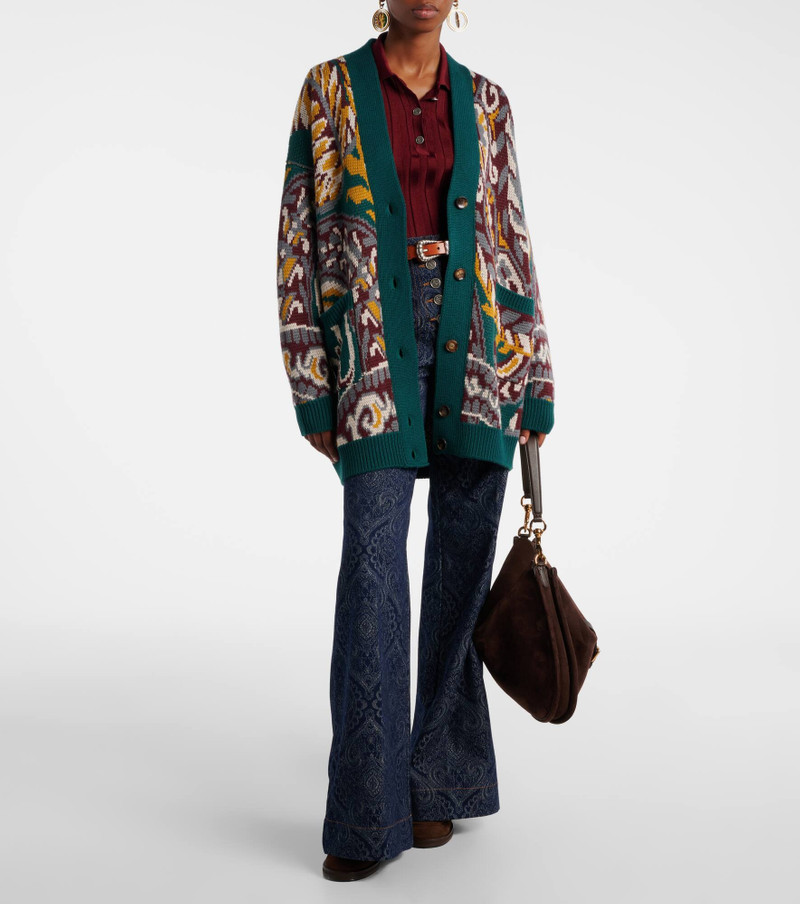 Etro Jacquard wool-blend cardigan outlook