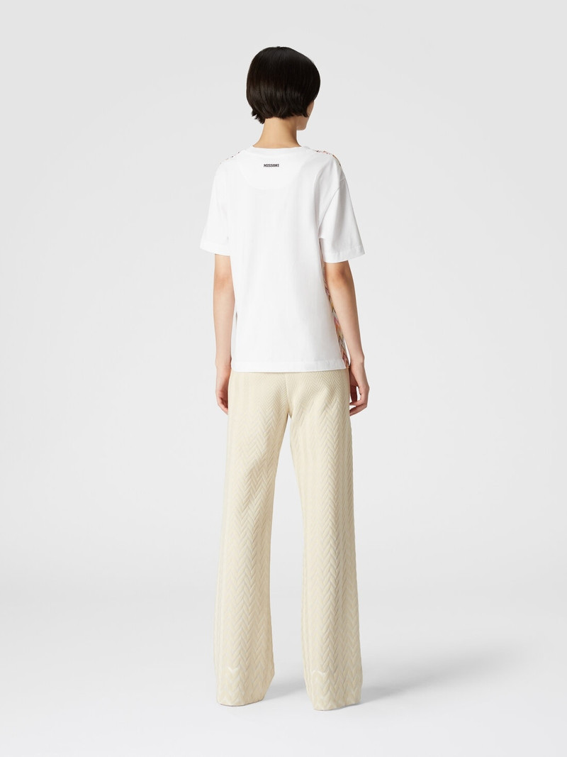 Cotton jersey T-shirt with chevron inserts 3