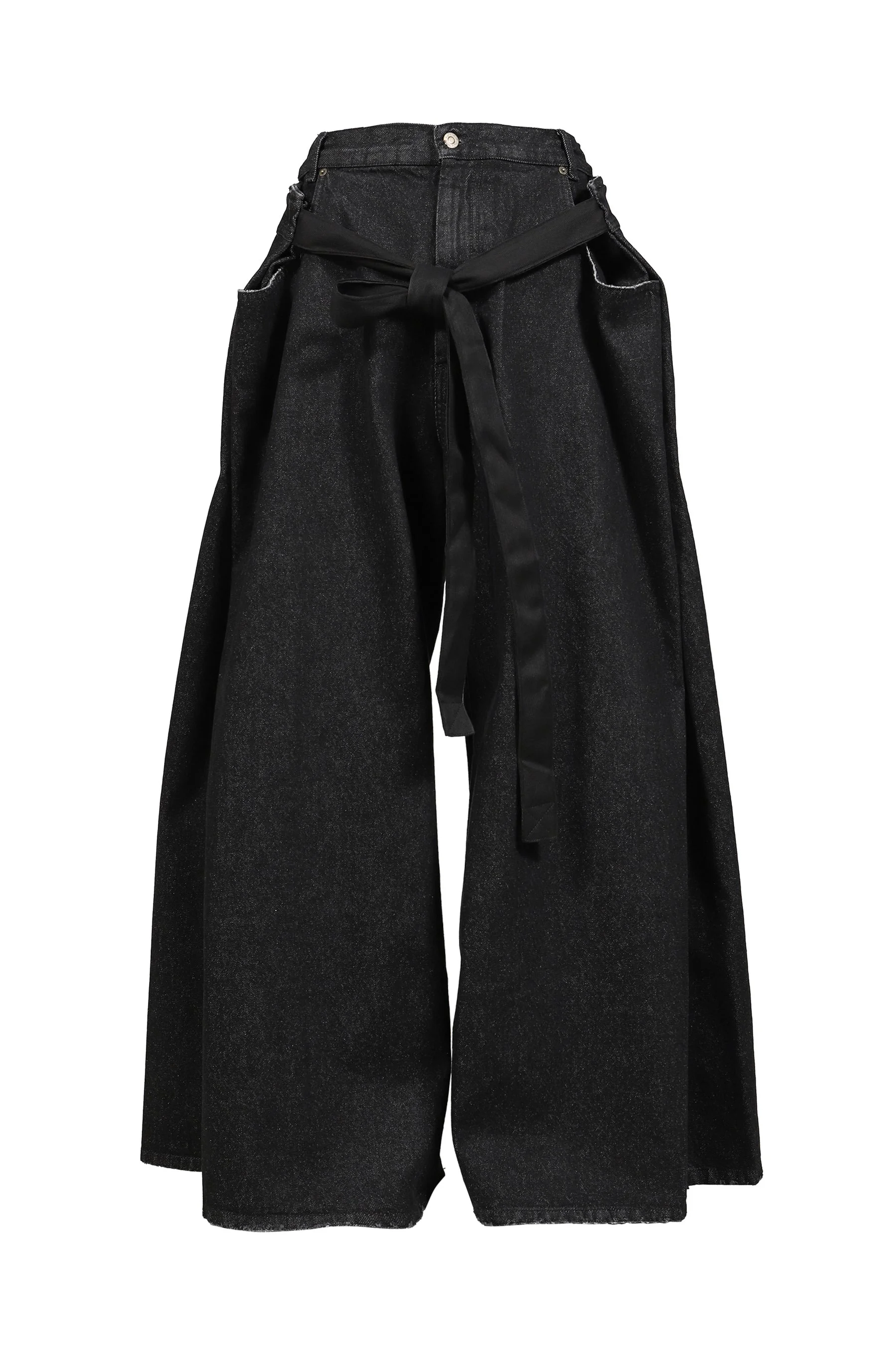 TIE MAXI PANTS / STRONG RINSED BLK - 1
