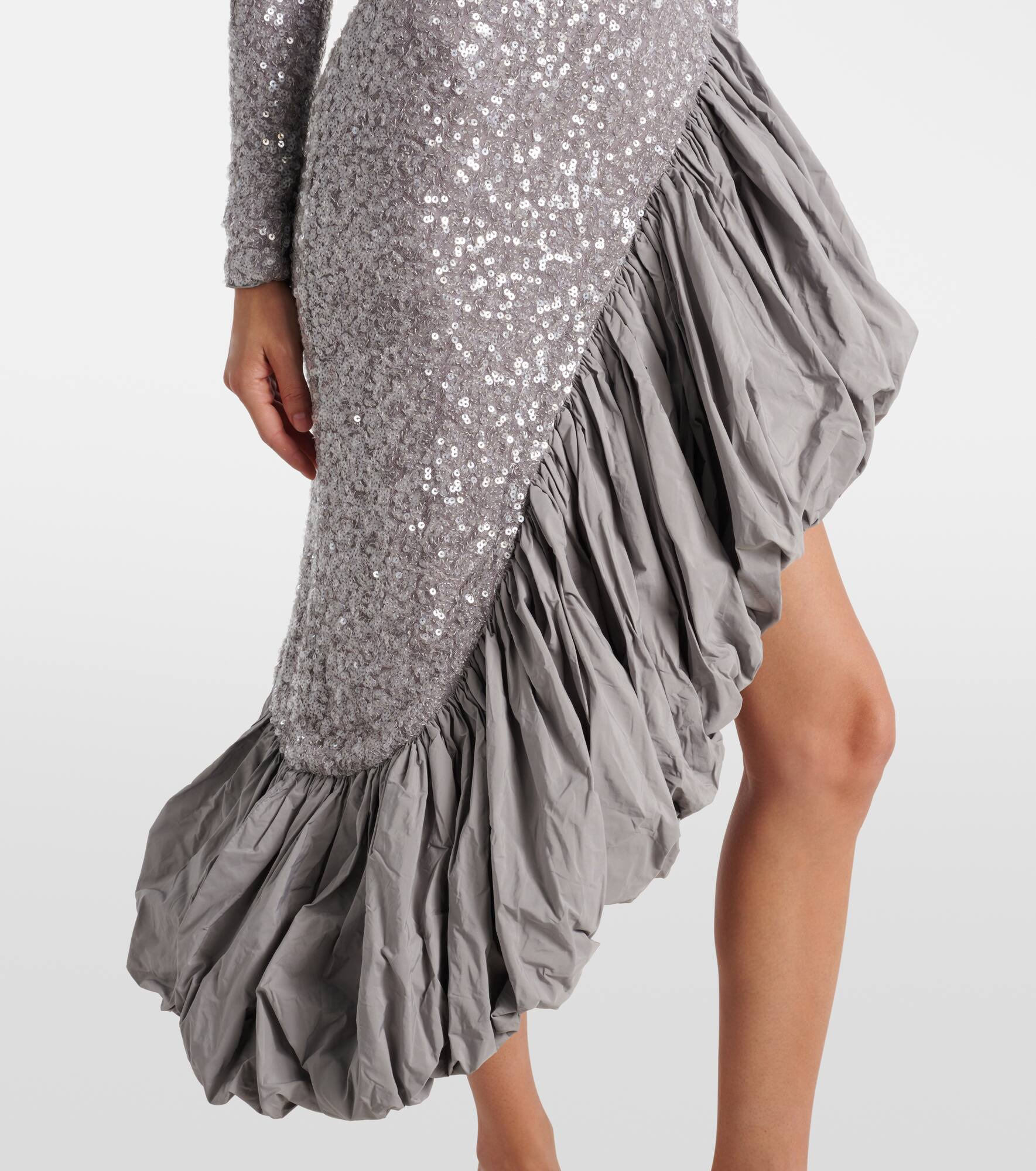 Sequined asymmetric midi dress - 5