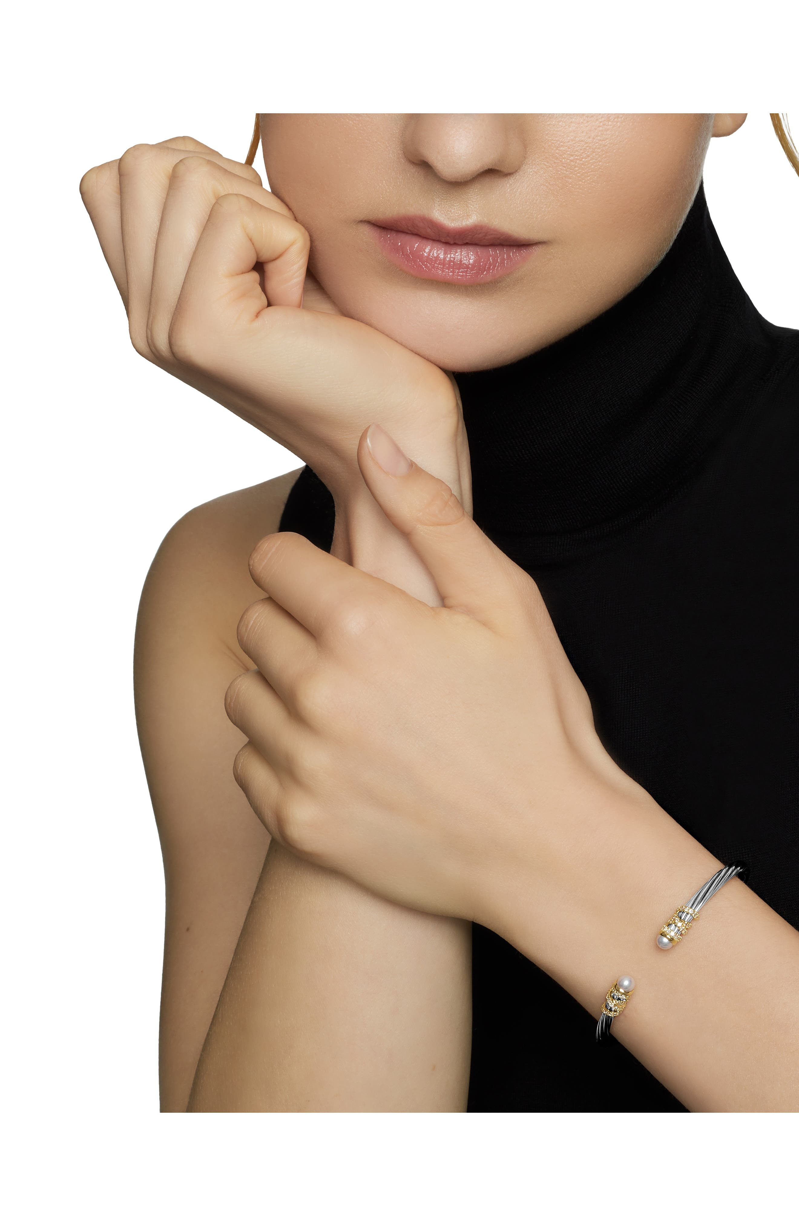 David Yurman Helena Bracelet In Sterling Silver & 18K Gold with Pearls & Diamonds, 4mm at Nordstrom - 6