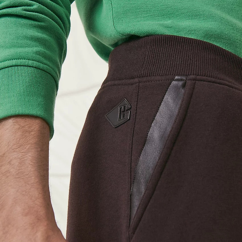 Jogging pants with leather detail 4