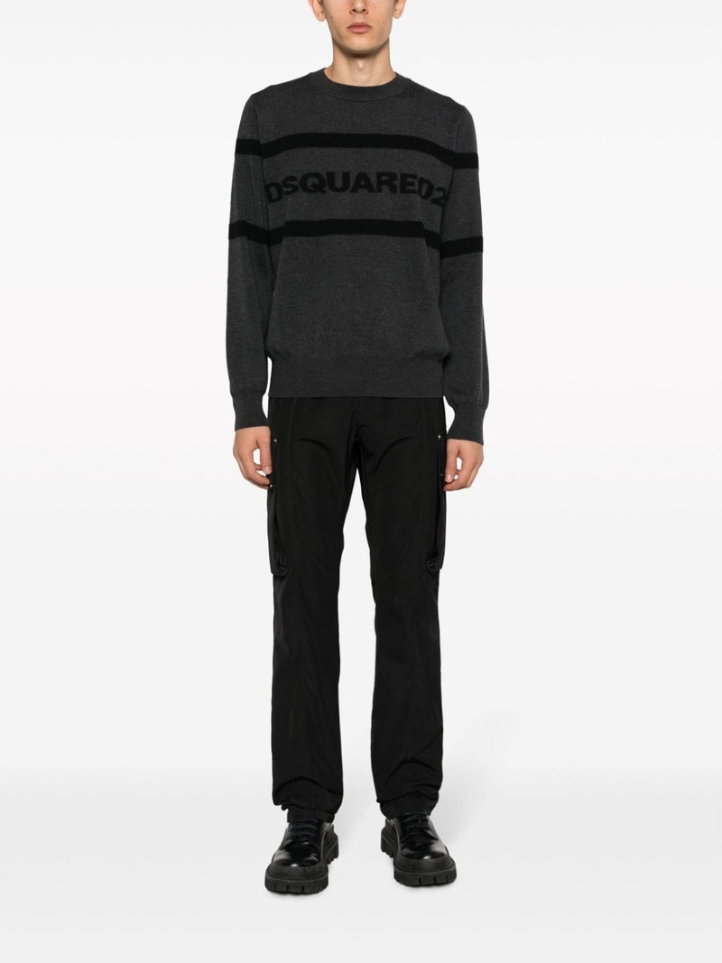 DSQUARED2 intarsia-logo wool jumper outlook