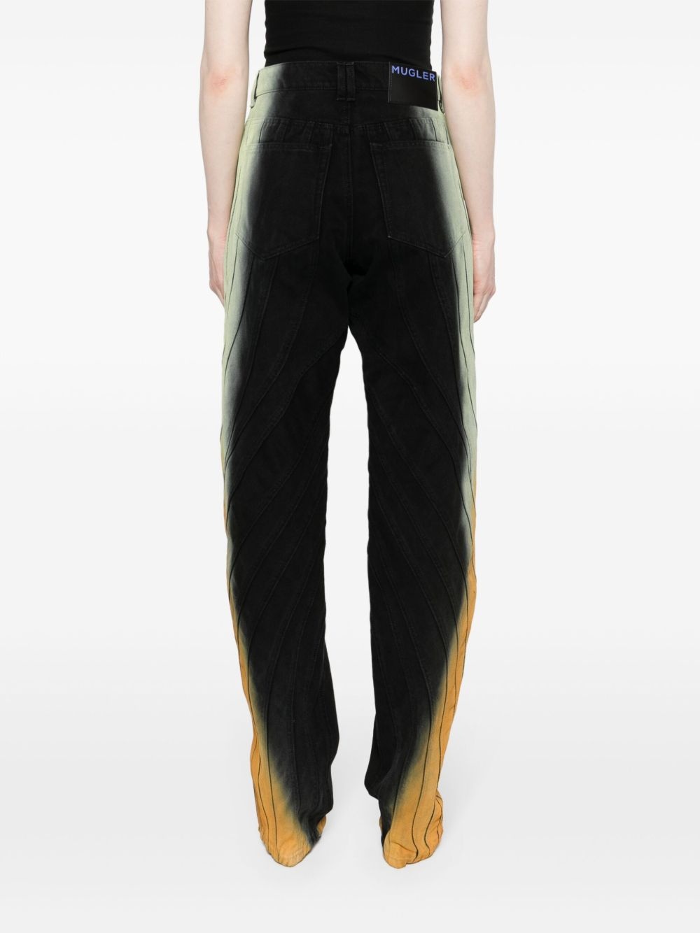 gradient-effect spiral baggy jeans - 4