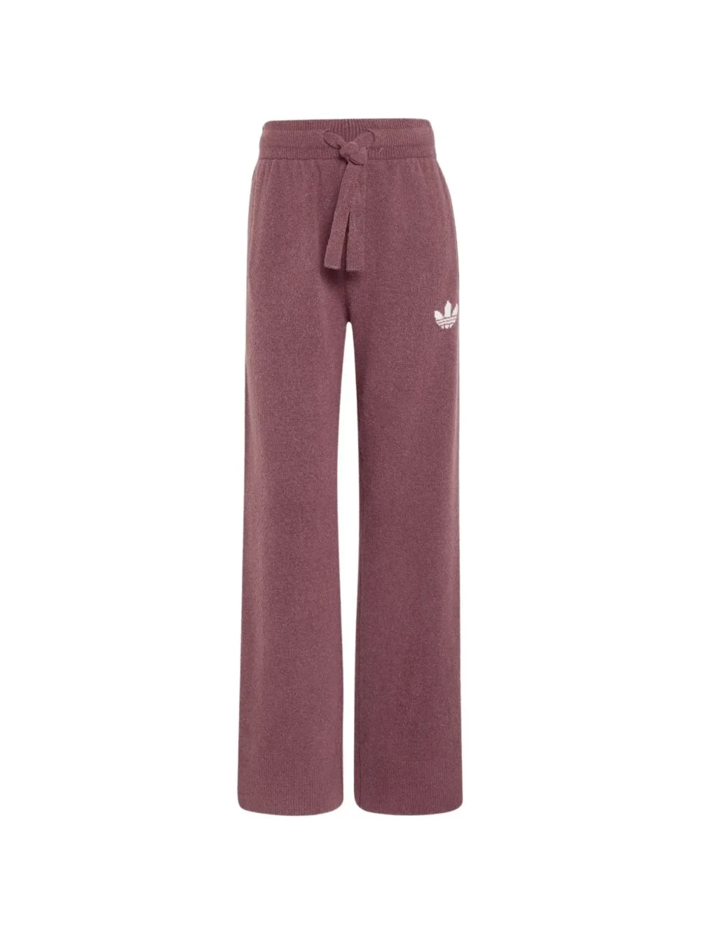 logo-embroidered knit trousers - 1