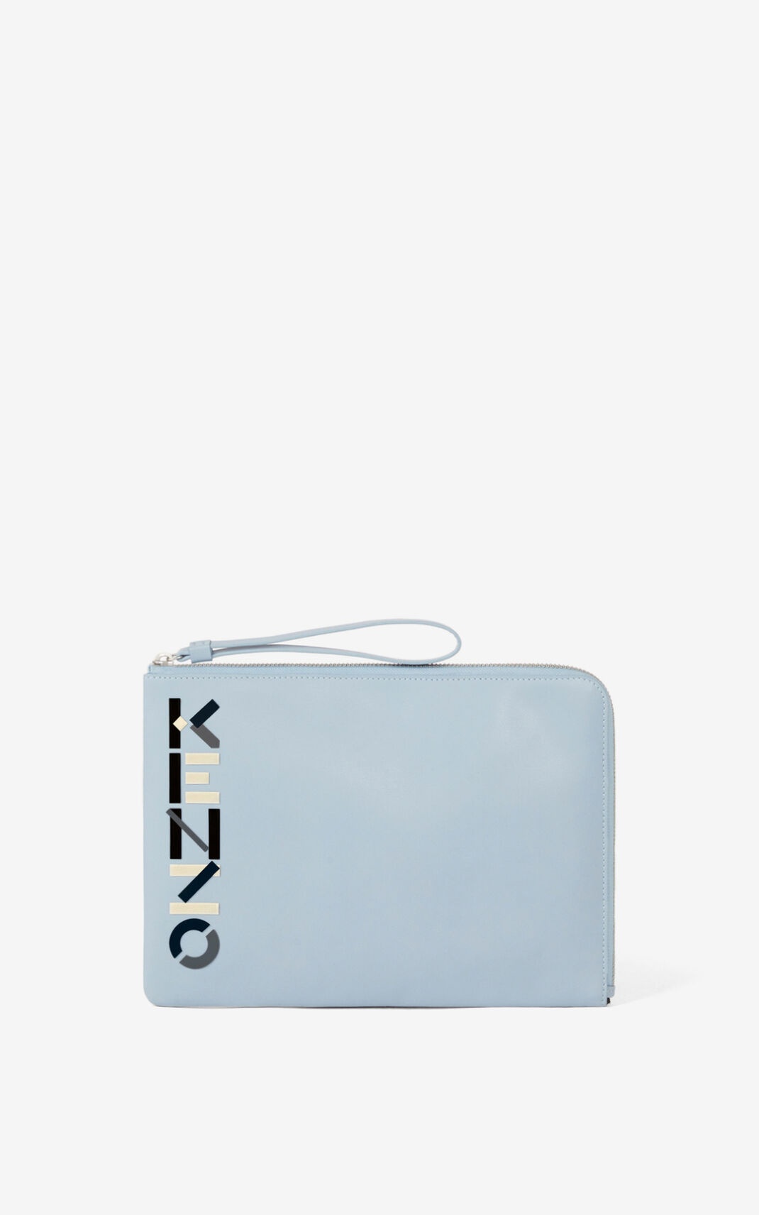 The Winter Capsule' KENZO Logo large leather clutch - 2