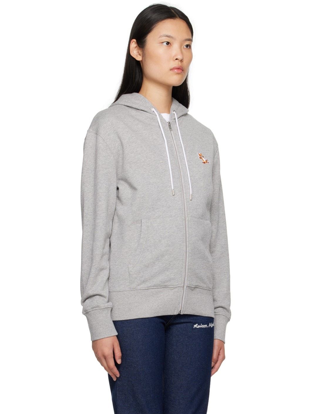 Gray Chillax Fox Hoodie - 2