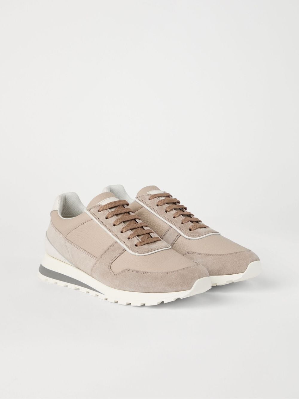 leather panelled sneakers - 2