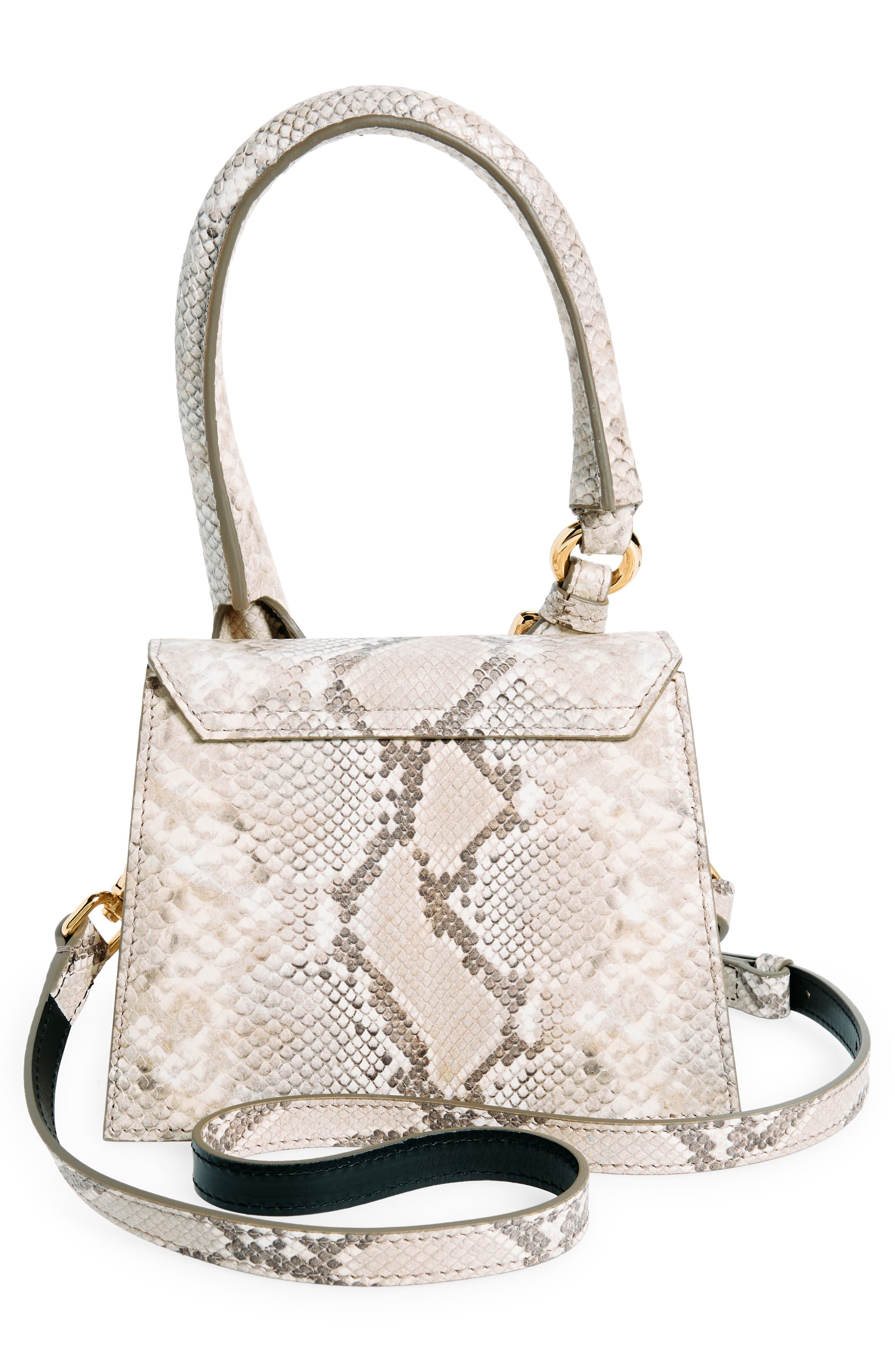 Le Chiquito Moyen Snakeskin Embossed Leather Top Handle Bag - 4