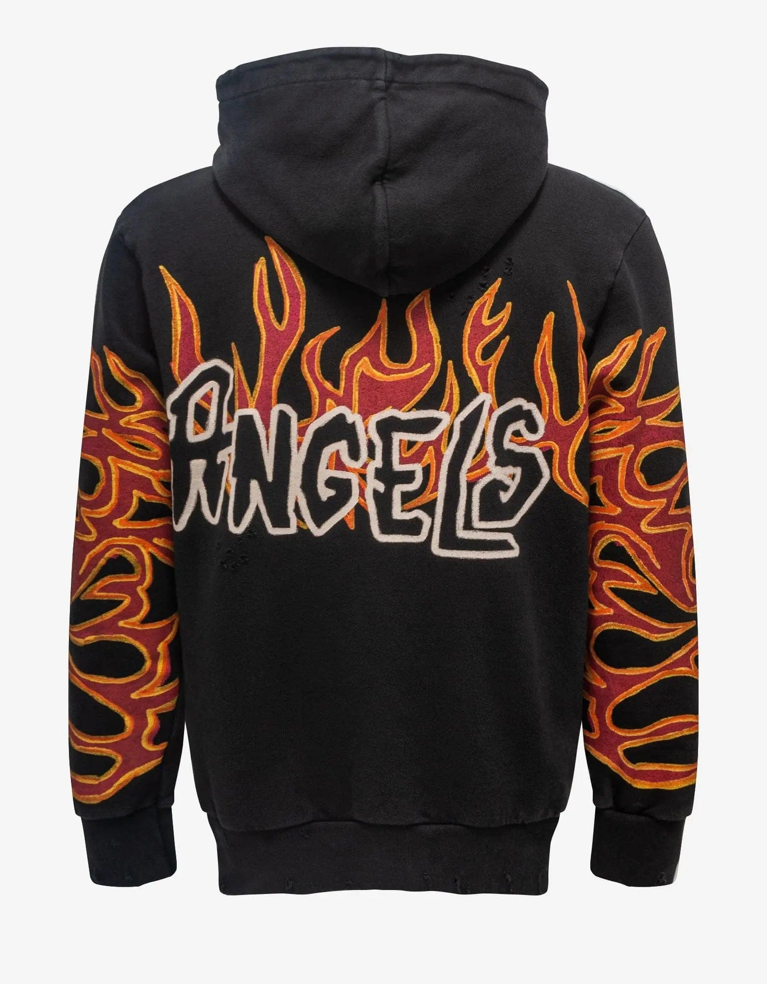 Palm Angels Black Graffiti Flames Hoodie - 2