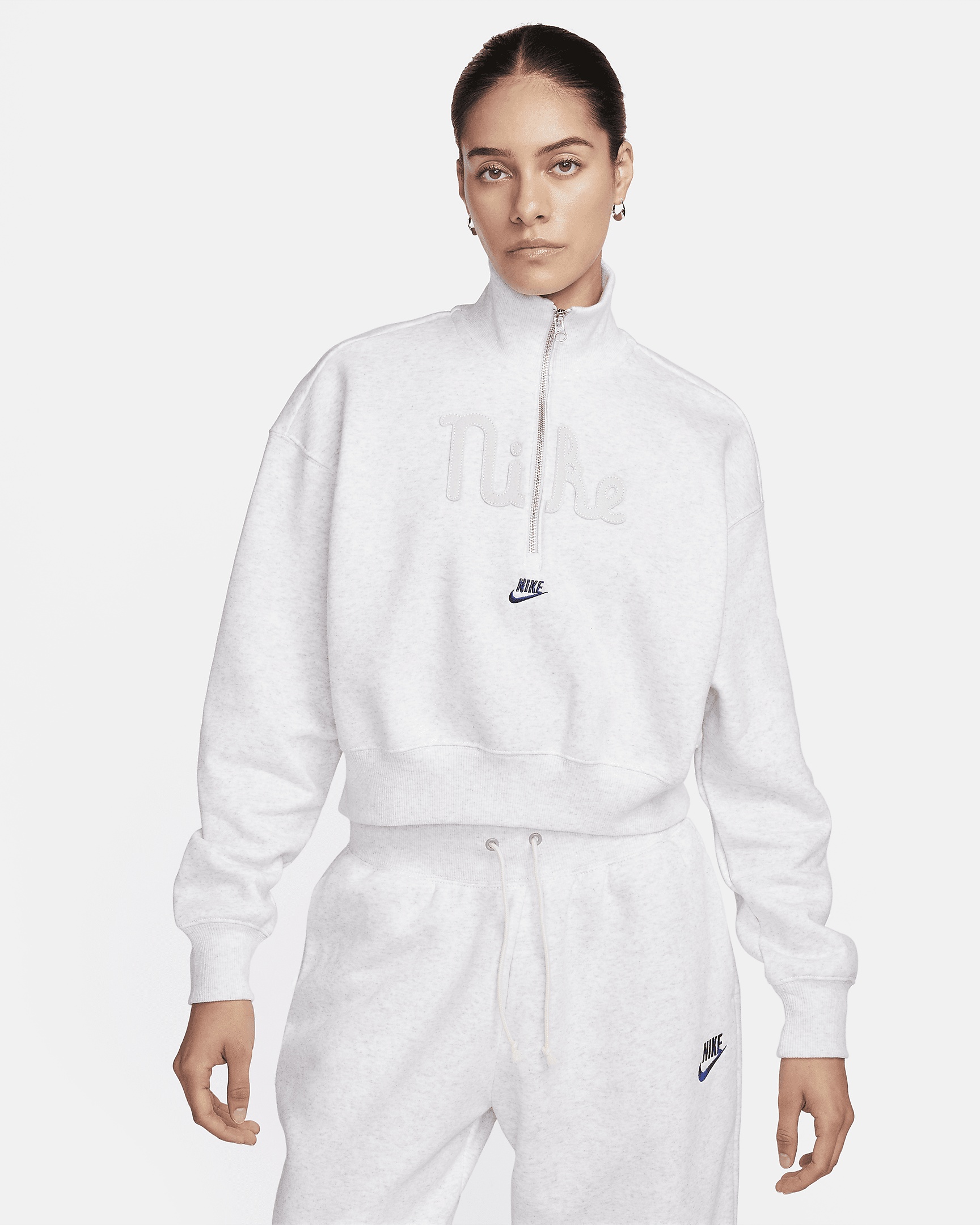 Nike Sportswear Women's Oversized 1/2-Zip Crop Fleece Sweatshirt - 1