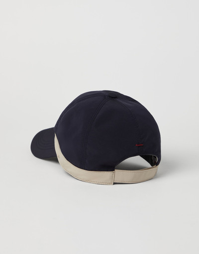 Brunello Cucinelli Water-resistant microfiber baseball cap with contrast details and embroidered logo outlook