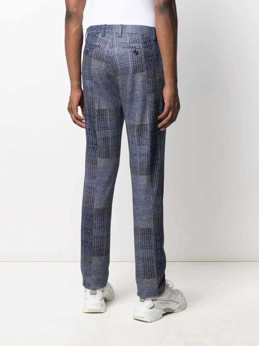 woven-check tailored trousers - 4