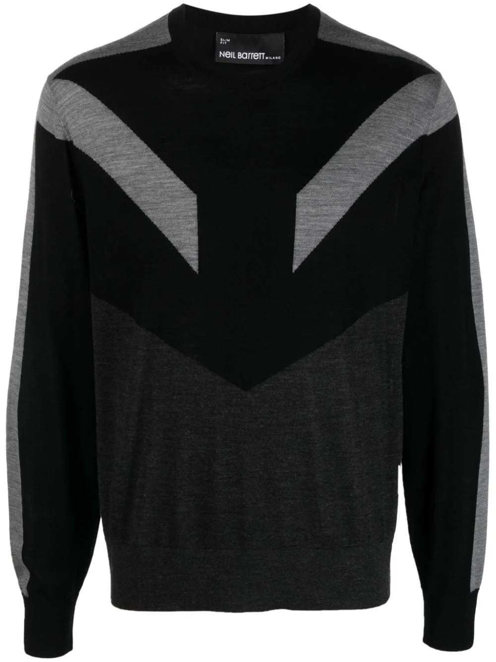 colour-block fine-knit jumper - 1