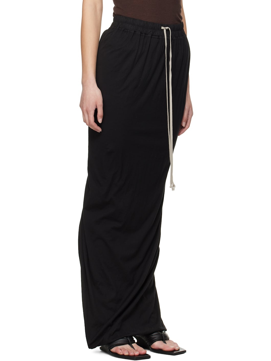 Black Hollywood Pull On Pillar Maxi Skirt - 2