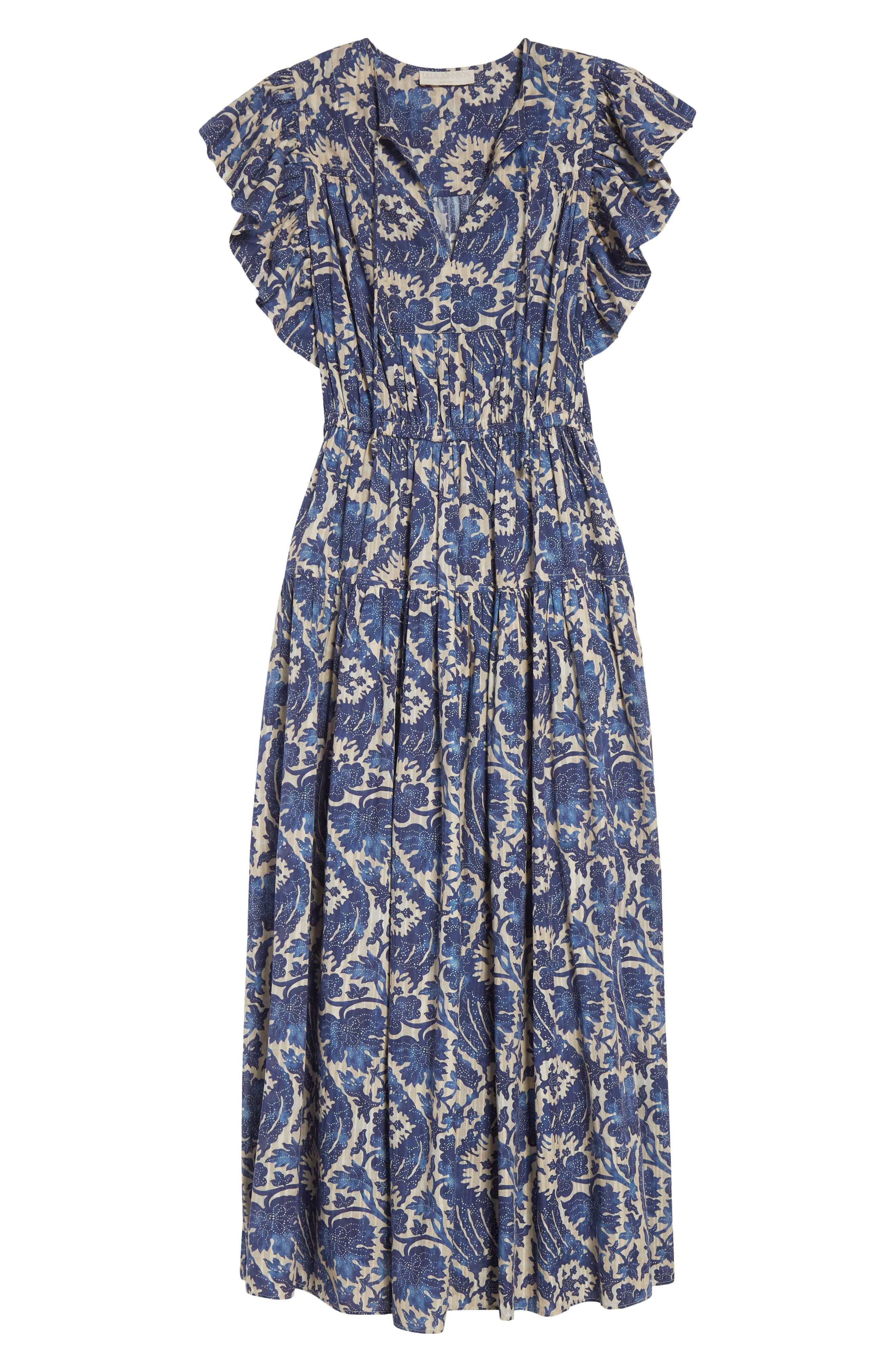 Ulla Johnson Kairi Flutter Sleeve Midi Dress in Ocean at Nordstrom - 5