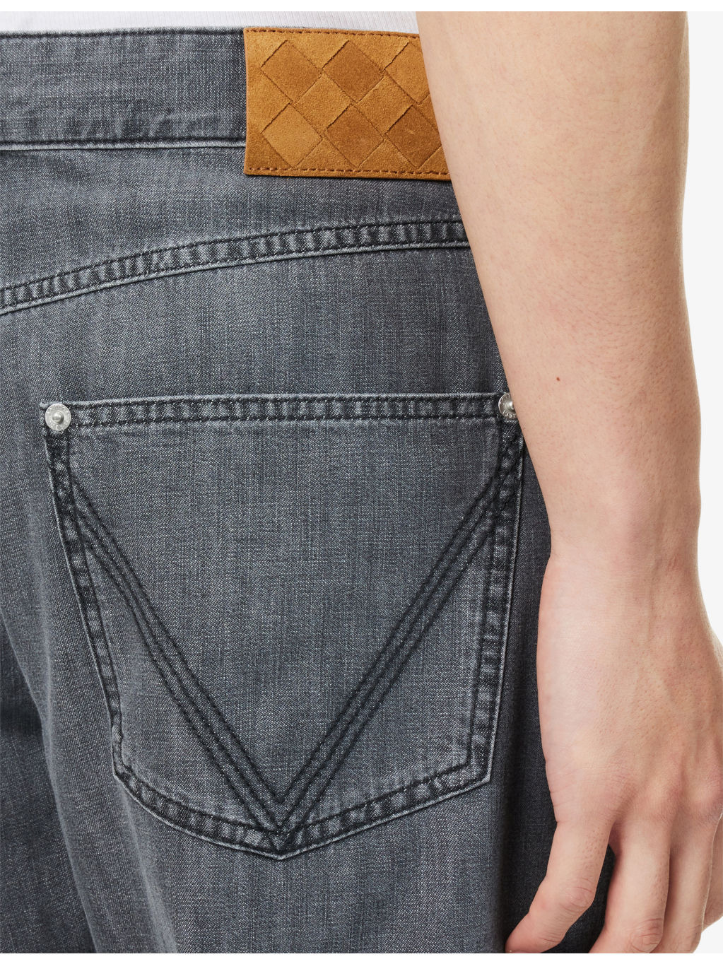 Faded-Wash Straight-Leg Denim Jeans - 6